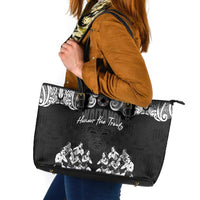 Aotearoa Waitangi Day - Toitu Te Tiriti Leather Tote Bag New Zealand Honour the Treaty LT03 Black - Polynesian Pride