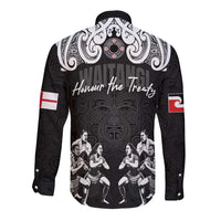 Aotearoa Waitangi Day - Toitu Te Tiriti Long Sleeve Button Shirt New Zealand Honour the Treaty LT03 - Polynesian Pride