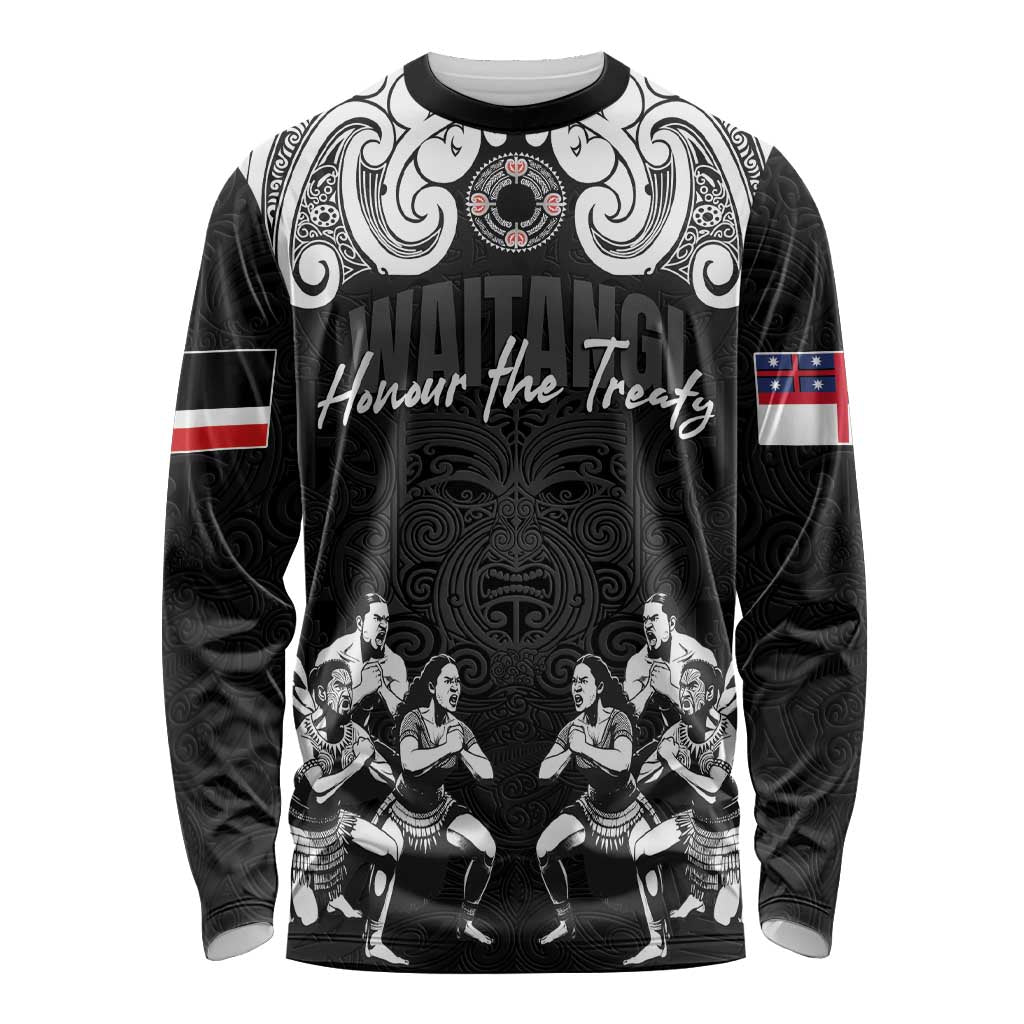 Aotearoa Waitangi Day - Toitu Te Tiriti Long Sleeve Shirt New Zealand Honour the Treaty LT03 Unisex Black - Polynesian Pride