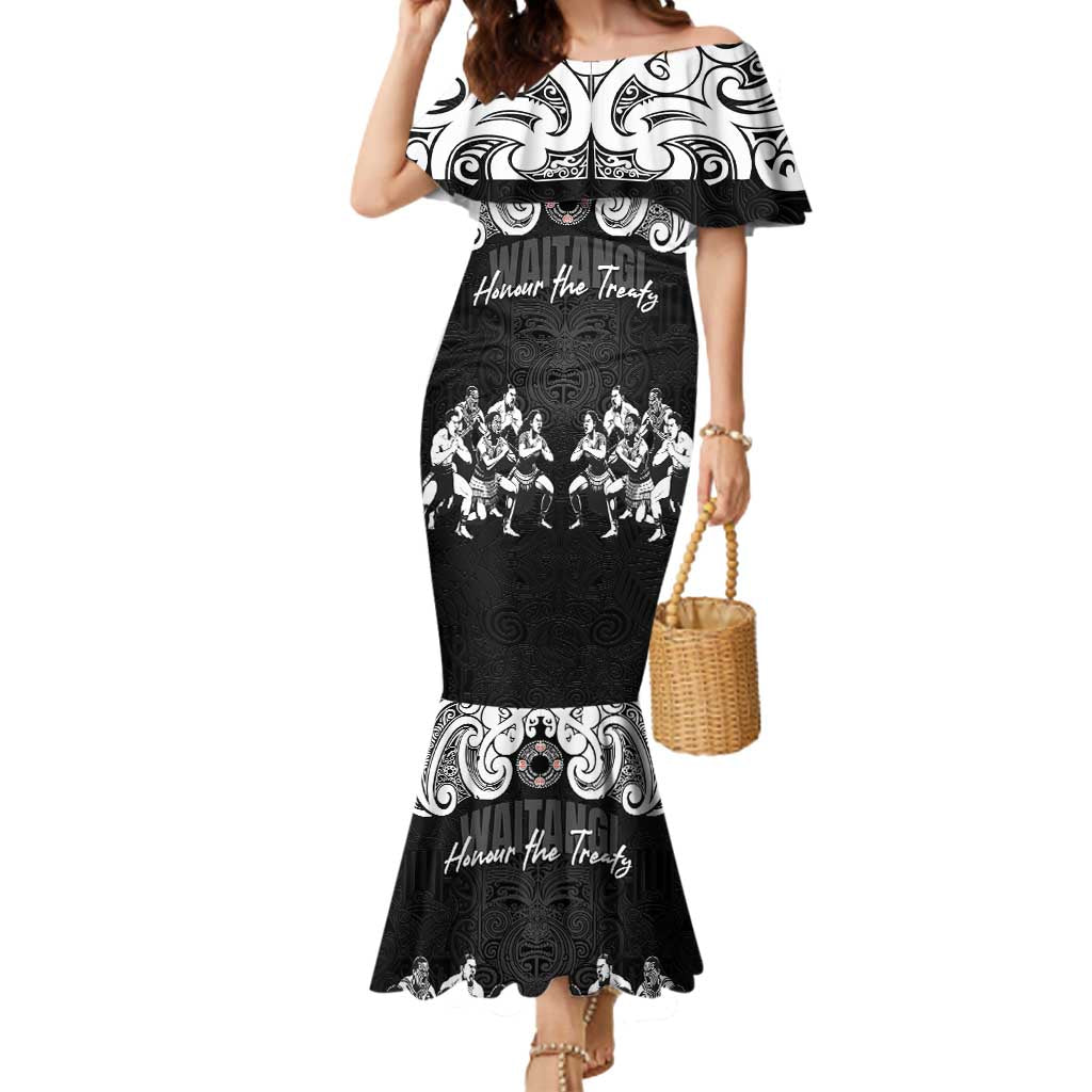 Aotearoa Waitangi Day - Toitu Te Tiriti Mermaid Dress New Zealand Honour the Treaty LT03 Women Black - Polynesian Pride