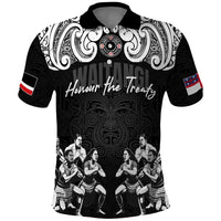 Aotearoa Waitangi Day - Toitu Te Tiriti Polo Shirt New Zealand Honour the Treaty LT03 Black - Polynesian Pride