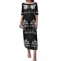 Aotearoa Waitangi Day - Toitu Te Tiriti Puletasi New Zealand Honour the Treaty LT03 Long Dress Black - Polynesian Pride