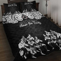 Aotearoa Waitangi Day - Toitu Te Tiriti Quilt Bed Set New Zealand Honour the Treaty LT03 Black - Polynesian Pride