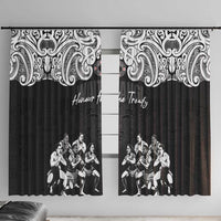 Aotearoa Waitangi Day - Toitu Te Tiriti Window Curtain New Zealand Honour the Treaty LT03 With Hooks Black - Polynesian Pride