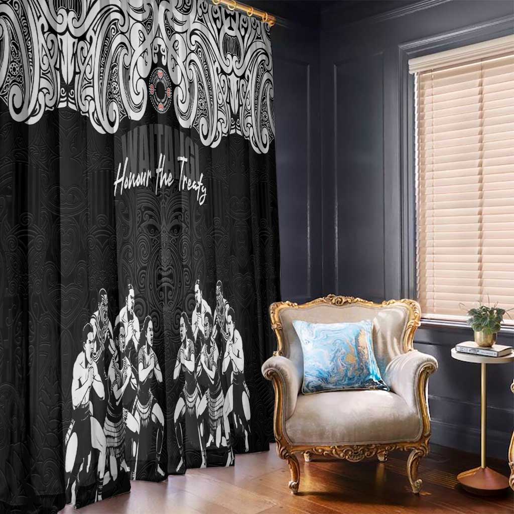 Aotearoa Waitangi Day - Toitu Te Tiriti Window Curtain New Zealand Honour the Treaty LT03 - Polynesian Pride