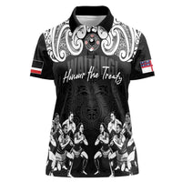 Aotearoa Waitangi Day - Toitu Te Tiriti Women Polo Shirt New Zealand Honour the Treaty LT03 Female Black - Polynesian Pride