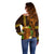 Hawaii Tiki Mask Cocktail Off Shoulder Sweater Kakau Tattoo LT03 - Polynesian Pride