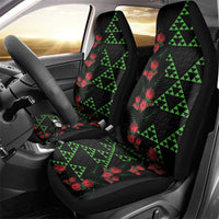 Hawaiian Green Kakau Art Tattoo-Ohia Lehua and Taro Leaves Car Seat Cover LT03 - Polynesian Pride