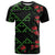 Hawaiian Green Kakau Art Tattoo-Ohia Lehua and Taro Leaves T Shirt