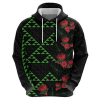Hawaiian Green Kakau Art Tattoo-Ohia Lehua and Taro Leaves Zip Hoodie LT03 - Polynesian Pride