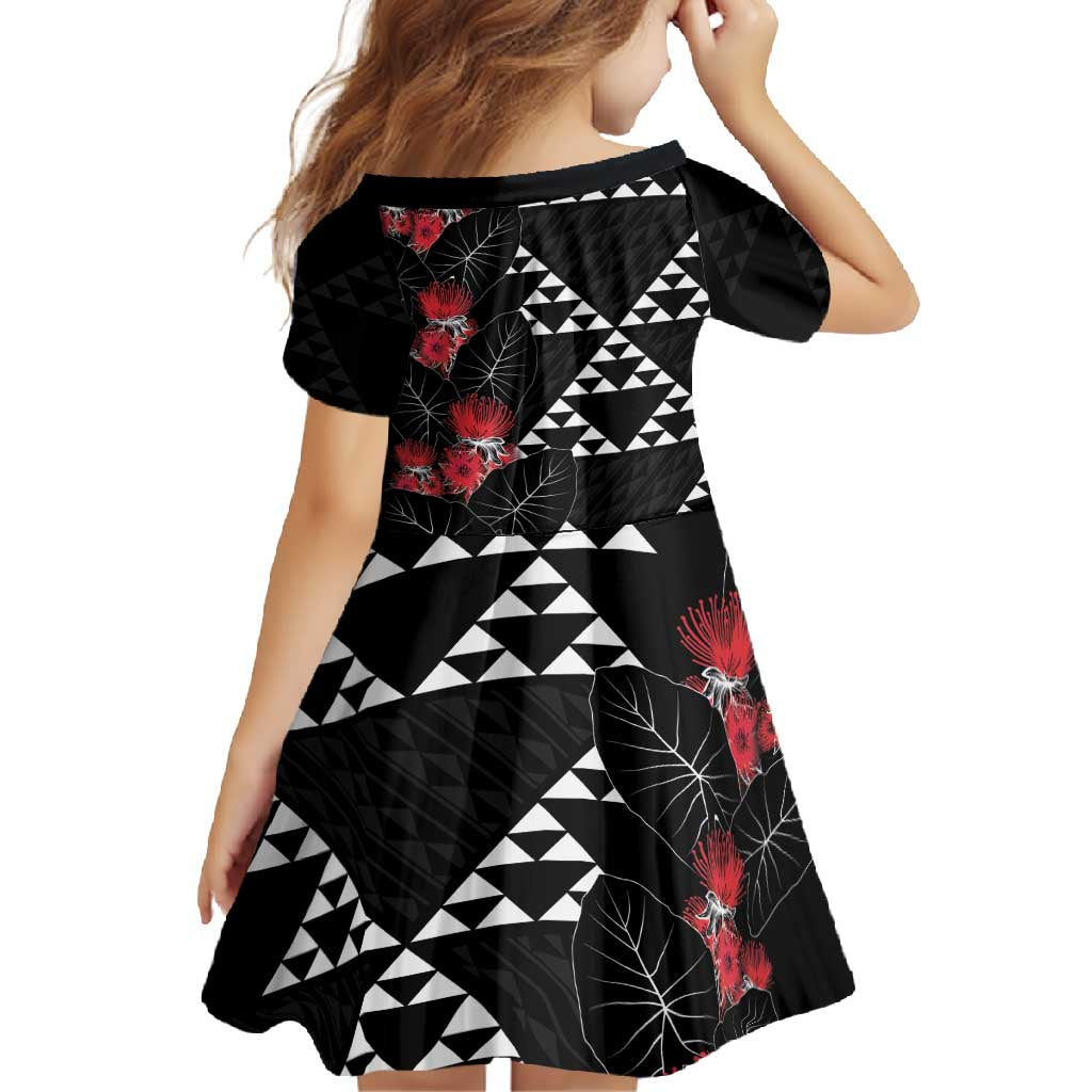 Hawaiian White Kakau Art Tattoo-Ohia Lehua and Taro Leaves Family Matching Off Shoulder Maxi Dress and Hawaiian Shirt LT03 - Polynesian Pride