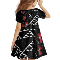 Hawaiian White Kakau Art Tattoo-Ohia Lehua and Taro Leaves Family Matching Off Shoulder Maxi Dress and Hawaiian Shirt LT03 - Polynesian Pride