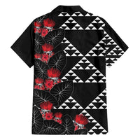 Hawaiian White Kakau Art Tattoo-Ohia Lehua and Taro Leaves Family Matching Summer Maxi Dress and Hawaiian Shirt LT03 - Polynesian Pride