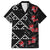 Hawaiian White Kakau Art Tattoo-Ohia Lehua and Taro Leaves Family Matching Tank Maxi Dress and Hawaiian Shirt