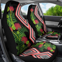Aotearoa Tukutuku Motif Car Seat Cover Pohutukawa and Fern Leaves