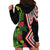Aotearoa Tukutuku Motif Hoodie Dress Pohutukawa and Fern Leaves