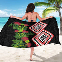 Aotearoa Tukutuku Motif Sarong Pohutukawa and Fern Leaves