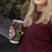 Aotearoa Tukutuku Motif Tumbler Cup Pohutukawa and Fern Leaves