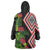 Aotearoa Tukutuku Motif Wearable Blanket Hoodie Pohutukawa and Fern Leaves