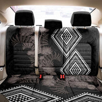 Aotearoa Tukutuku Motif Back Car Seat Cover Pohutukawa and Fern Leaves Grayscale Color LT03 - Polynesian Pride