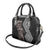 Aotearoa Tukutuku Motif Shoulder Handbag Pohutukawa and Fern Leaves Grayscale Color