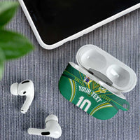 Custom Cook Islands Rugby AirPods Case Tatau Art Sport Style Green Color