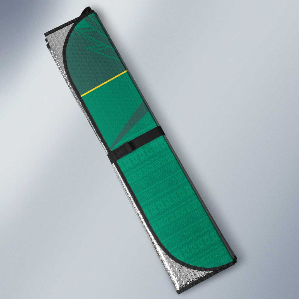 Custom Cook Islands Rugby Auto Sun Shade Tatau Art Sport Style Green Color