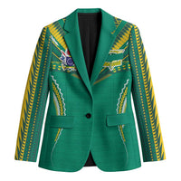 Custom Cook Islands Rugby Blazer Tatau Art Sport Style Green Color