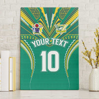 Custom Cook Islands Rugby Canvas Wall Art Tatau Art Sport Style Green Color