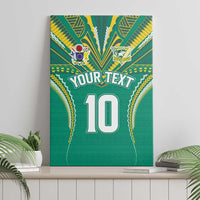 Custom Cook Islands Rugby Canvas Wall Art Tatau Art Sport Style Green Color