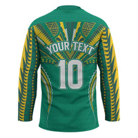 Custom Cook Islands Rugby Hockey Jersey Tatau Art Sport Style Green Color