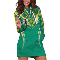 Custom Cook Islands Rugby Hoodie Dress Tatau Art Sport Style Green Color LT03 Green - Polynesian Pride