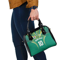 Custom Cook Islands Rugby Shoulder Handbag Tatau Art Sport Style Green Color