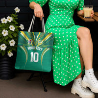 Custom Cook Islands Rugby Tote Bag Tatau Art Sport Style Green Color