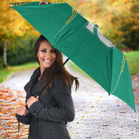 Custom Cook Islands Rugby Umbrella Tatau Art Sport Style Green Color