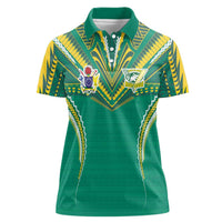 Custom Cook Islands Rugby Women Polo Shirt Tatau Art Sport Style Green Color LT03 Female Green - Polynesian Pride