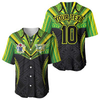 Custom Cook Islands Rugby Baseball Jersey Tatau Art Sport Style Black Color