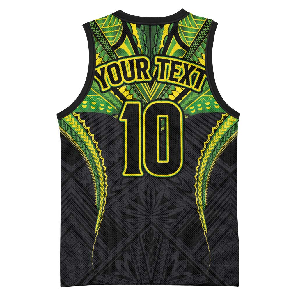 Custom Cook Islands Rugby Basketball Jersey Tatau Art Sport Style Black Color