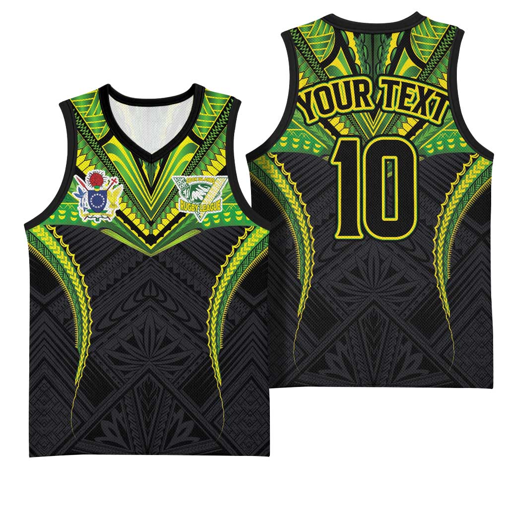 Custom Cook Islands Rugby Basketball Jersey Tatau Art Sport Style Black Color