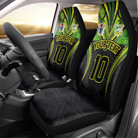 Custom Cook Islands Rugby Car Seat Cover Tatau Art Sport Style Black Color