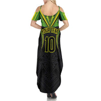 Custom Cook Islands Rugby Family Matching Summer Maxi Dress and Hawaiian Shirt Tatau Art Sport Style Black Color LT03 - Polynesian Pride