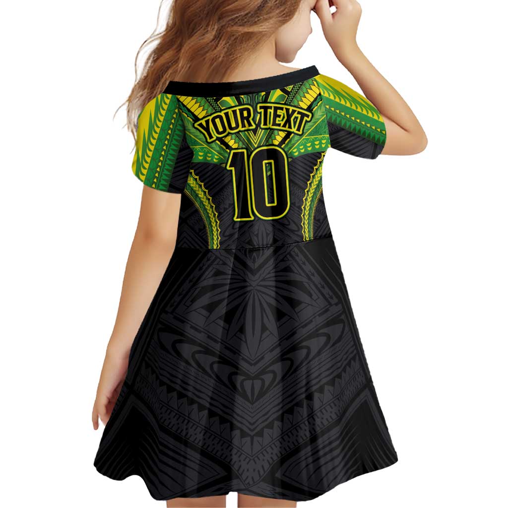 Custom Cook Islands Rugby Family Matching Tank Maxi Dress and Hawaiian Shirt Tatau Art Sport Style Black Color LT03 - Polynesian Pride