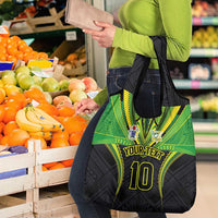 Custom Cook Islands Rugby Grocery Bag Tatau Art Sport Style Black Color