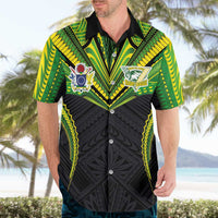 Custom Cook Islands Rugby Hawaiian Shirt Tatau Art Sport Style Black Color