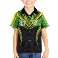 Custom Cook Islands Rugby Hawaiian Shirt Tatau Art Sport Style Black Color
