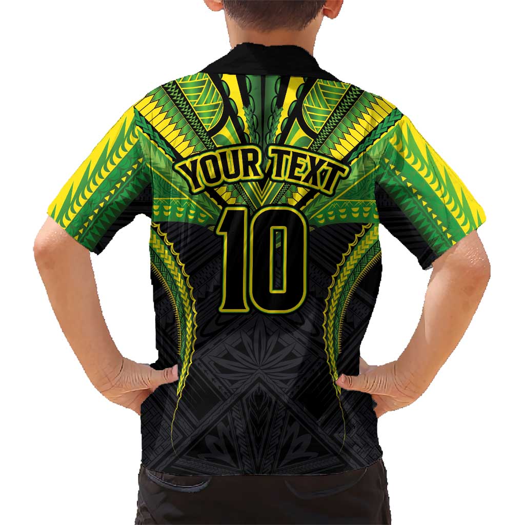 Custom Cook Islands Rugby Hawaiian Shirt Tatau Art Sport Style Black Color