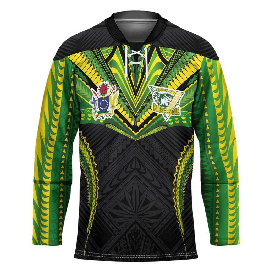 Custom Cook Islands Rugby Hockey Jersey Tatau Art Sport Style Black Color