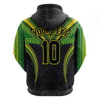 Custom Cook Islands Rugby Hoodie Tatau Art Sport Style Black Color