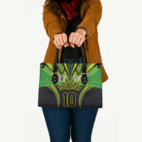 Custom Cook Islands Rugby Leather Bag Tatau Art Sport Style Black Color
