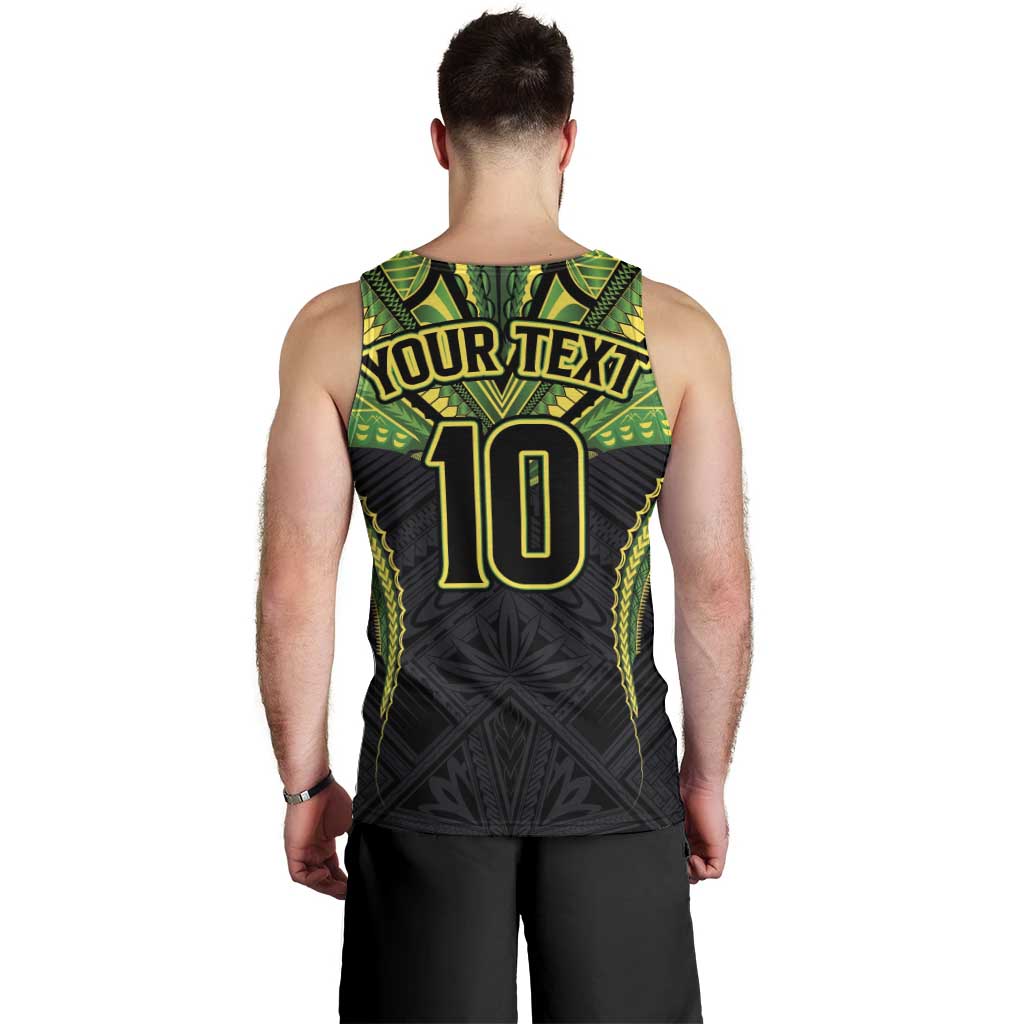 Custom Cook Islands Rugby Men Tank Top Tatau Art Sport Style Black Color